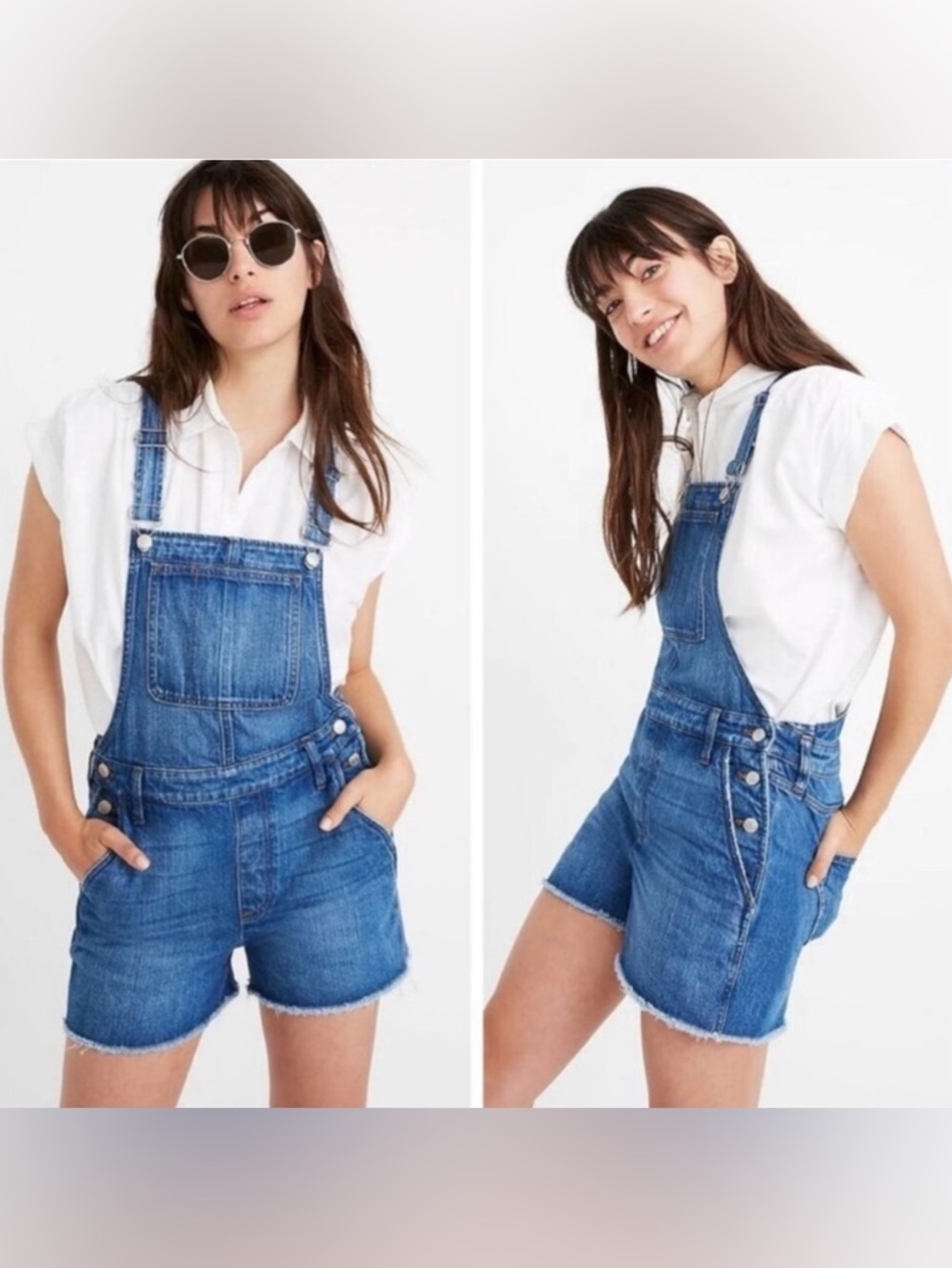 Madewell Adirondack Short Overalls in Denville Wash